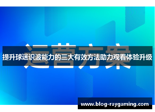 提升球迷识波能力的三大有效方法助力观看体验升级